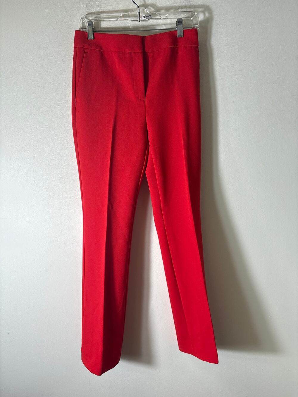 Ann Taylor Classic Red Straight Leg Ankle Pants Sz 4P